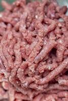 Close-up view of minced meat photo
