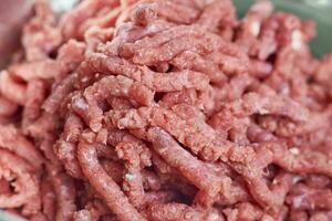 Close-up view of minced meat photo