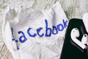 Facebook logo on napkin photo