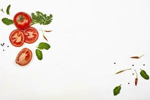 Fresh raw tomatoes photo