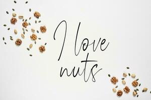 Nuts on white background photo