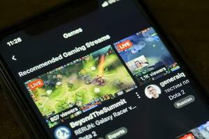 Twitch app on mobile phone screen photo