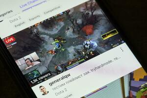 Twitch app on mobile phone screen photo