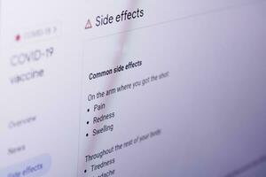 Searching information about side effects of covid-19 vaccines photo