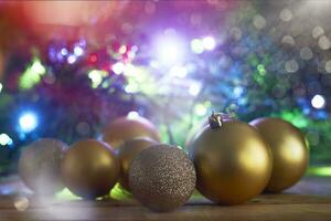 Colorful Christmas tree decorative toy balls photo