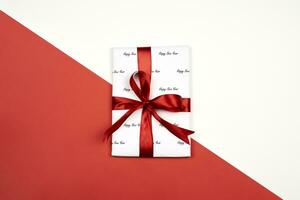 X-mas gift box on white photo