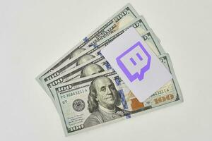 Twitch logo and money photo