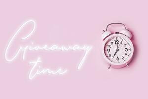 Giveaway time with alarm clock photo