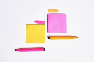 Colored sticky notes with copy space photo