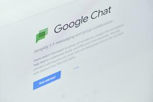 Google chat web page on computer monitor photo