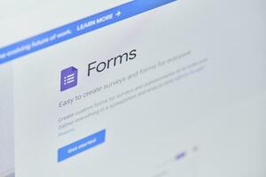 Google forms web page on computer monitor photo