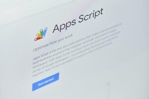Google Apps Script web page on computer monitor photo