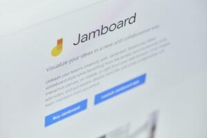 Google jamboard web page on computer monitor photo