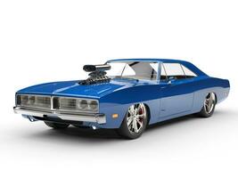 Cool blue muscle car - studio shot photo