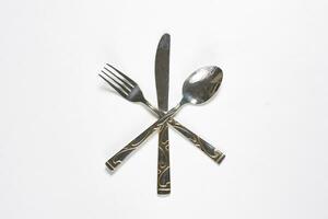 Restaurant eating items - Fork, spoon and knife photo