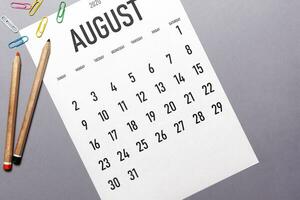 August 2020 simple calendar photo