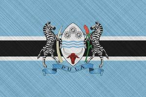 Flag and coat of arms of Republic of Botswana on a textured background. Concept collage. photo
