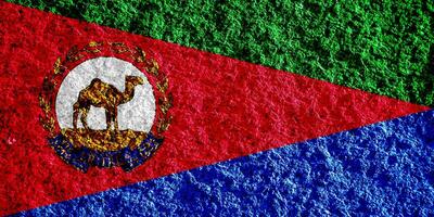 Flag and coat of arms of State of Eritrea on a textured background. Concept collage. photo