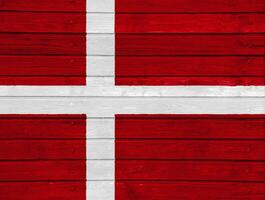 Flag of Denmark on a textured background. Concept collage. photo