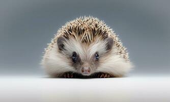 Animal World On A Minimal Background, Hedgehog. AI Generated. Pro Photo. photo