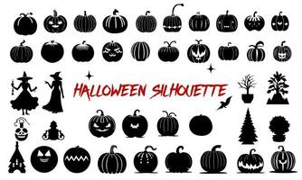 Black silhouettes for halloween day vector