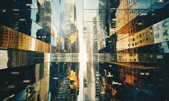 surrealista calidoscópico ver de imponente edificios creado por ai foto
