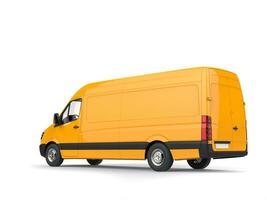 Modern yellow delivery van - side view photo