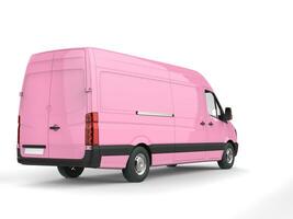 Candy pink modern delivery van - back view photo