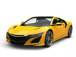 Bright sun yellow modern sports car photo