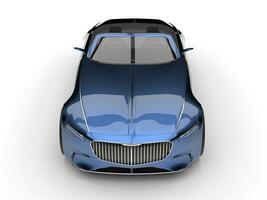 Metallic blue modern convertible concept car - front view photo