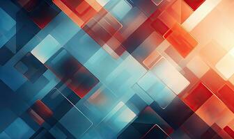 Vibrant geometric shapes in a dynamic arrangement. Created by AI photo