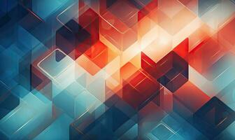 Vibrant geometric shapes in a dynamic arrangement. Created by AI photo