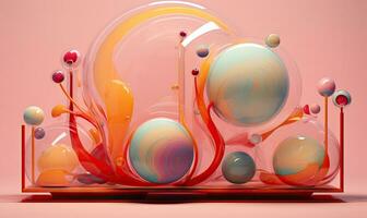 Modern abstract composition featuring glassmorphism. AI Generative photo