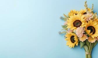 Vibrant bouquet sunflowers. AI Generative photo