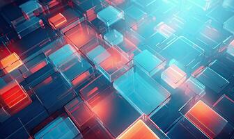 Glass morphism-inspired abstract geometric background. AI Generative photo