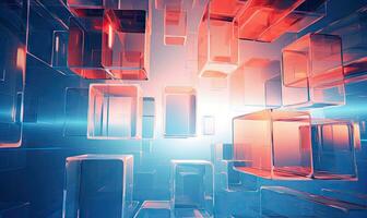 Vibrant abstract with colorful 3D cubes. AI Generative photo