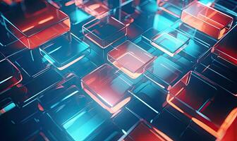 Glass morphism-inspired abstract geometric background. AI Generative photo
