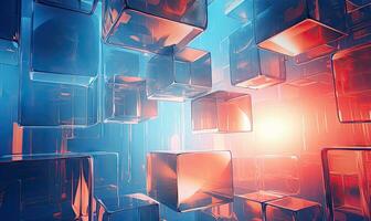 Vibrant abstract with colorful 3D cubes. AI Generative photo