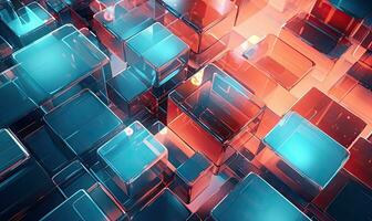 Glass morphism-inspired abstract geometric background. AI Generative photo