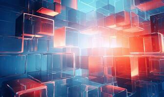 Vibrant abstract with colorful 3D cubes. AI Generative photo