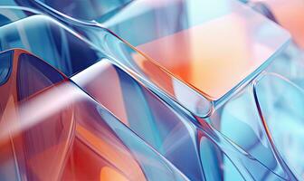 Vibrant abstract background with mesmerizing glass objects. AI Generative photo