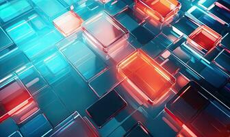 Glass morphism-inspired abstract geometric background. AI Generative photo
