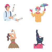 Flat Character Set of Circus Entertainers vector