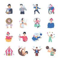 Pack of Flat Circus Characters vector