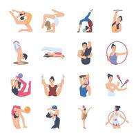 Collection of Rhythmic Gymnastics Flat Characters vector