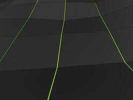 Low polygon dark background with three bright green lines photo