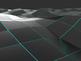 Dark abstract low poly wave background photo