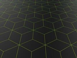 Dark abstract polygonal background - bright green line shapes photo