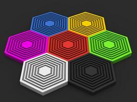 Colorful hexagon wheel photo