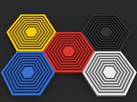 Primary colors in hexagon shapes photo